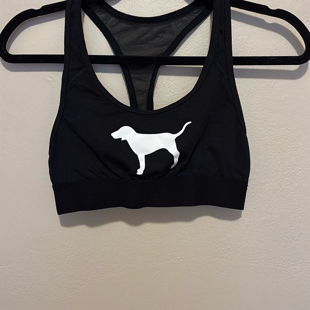 Black and White Dog Silhouette Athletic Top